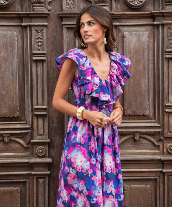 VESTIDO HORADADA RUFFLES