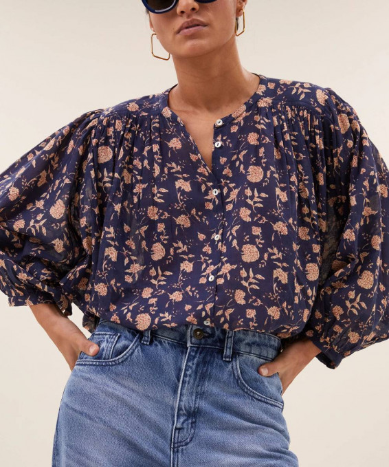 BLUSA BECKY BLUE FLOWER