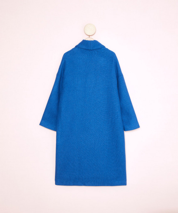 Abrigo largo azul mujer