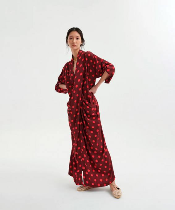Vestido Kimono Lunares Cereza