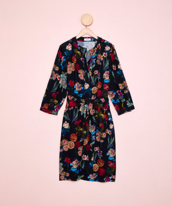 Vestido Midi Estampado Flores