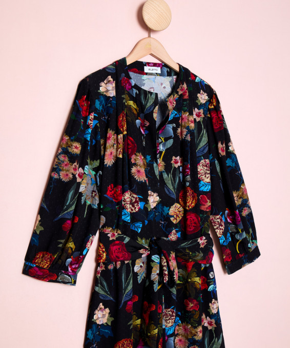 Vestido Midi Estampado Flores