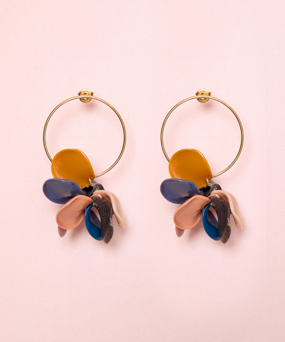 PENDIENTES PETALO COMBI ARO...