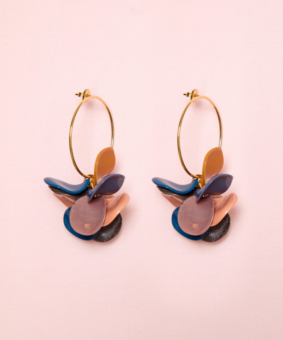PENDIENTES PETALO COMBI ARO...