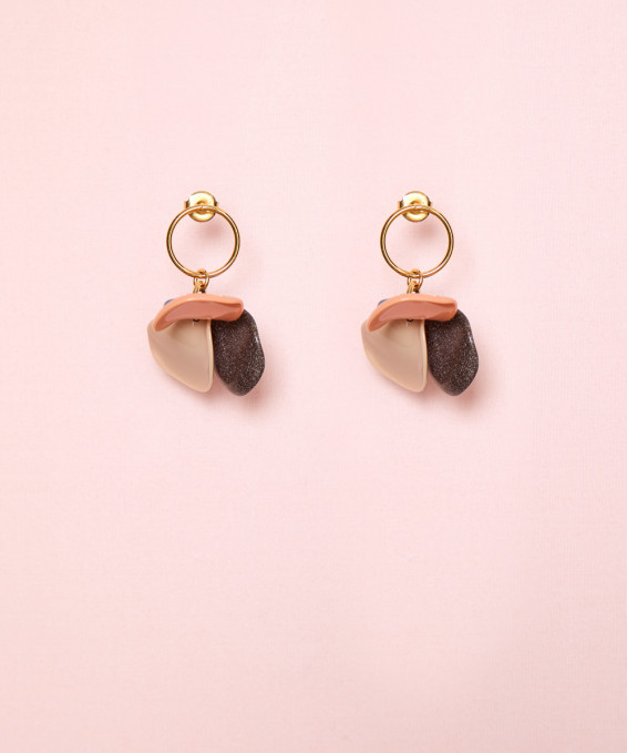 PENDIENTES PETALO COMBI ARO...