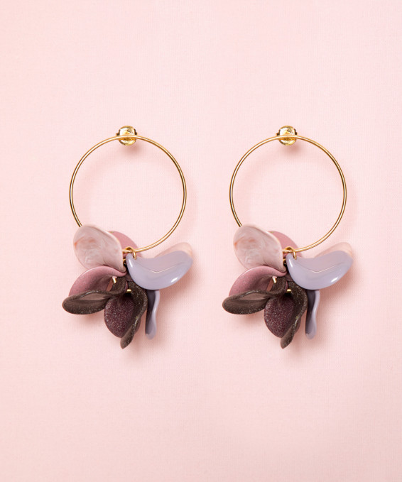 PENDIENTES PETALO COMBI ARO...