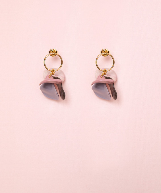 PENDIENTES PETALO COMBI ARO...