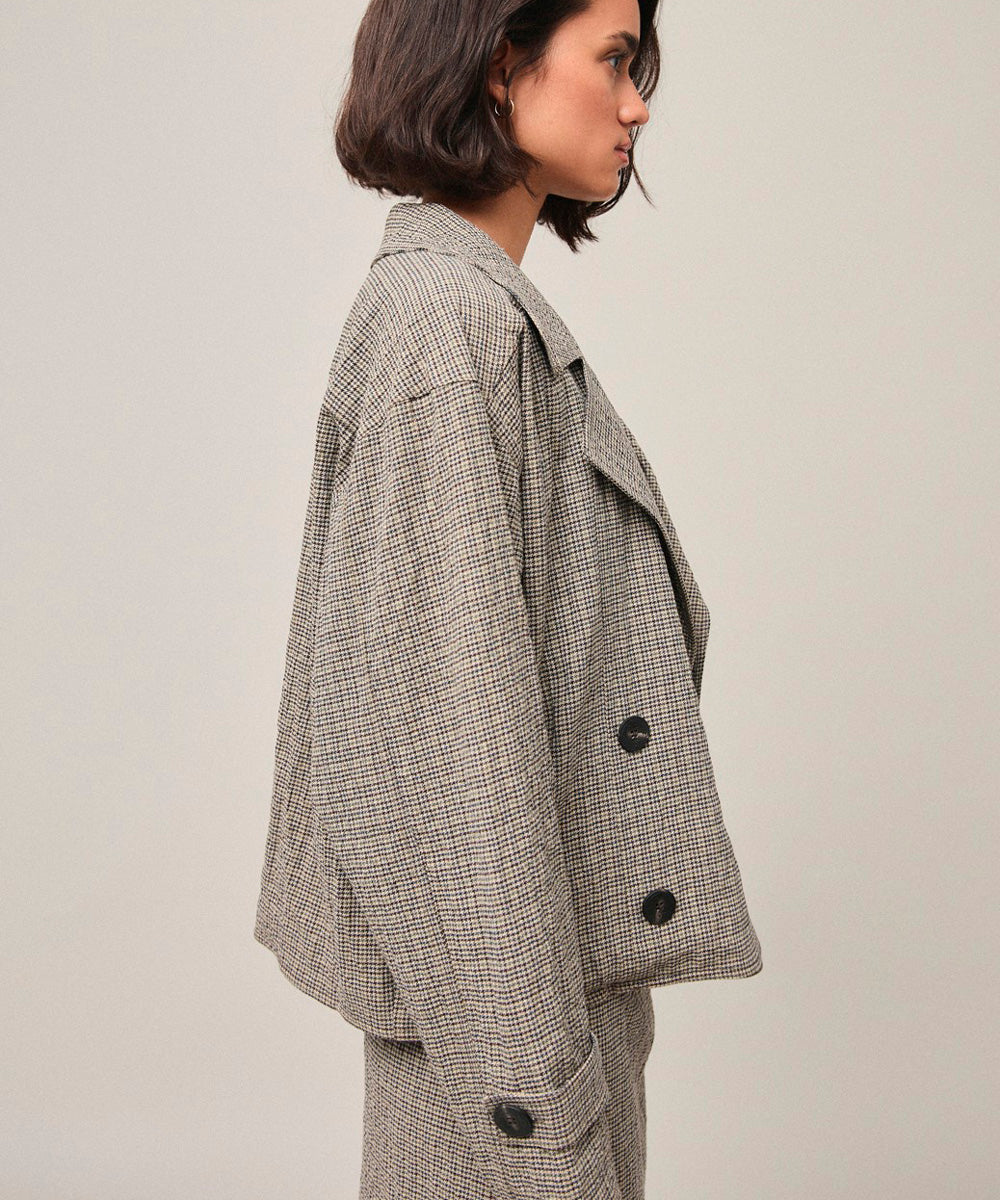 Chaqueta Cruzada Cuadritos Rita