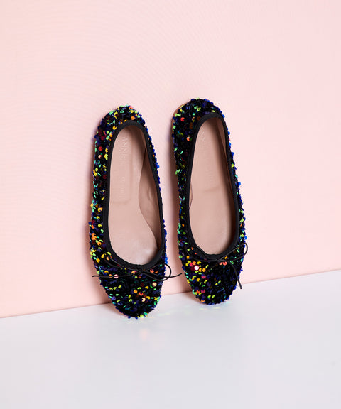 Bailarinas Planas Con Lentejuelas Cutie Para Niñas - Textil, Suela Flexible, Sin Cordones, Ideales Para Fiestas
