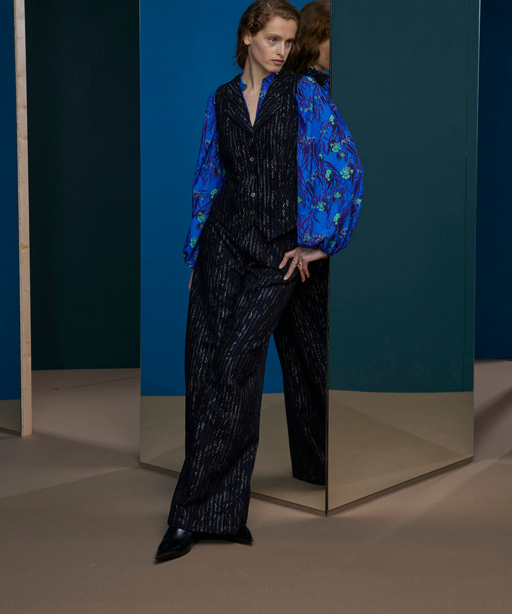 Blusa Azul Estampada