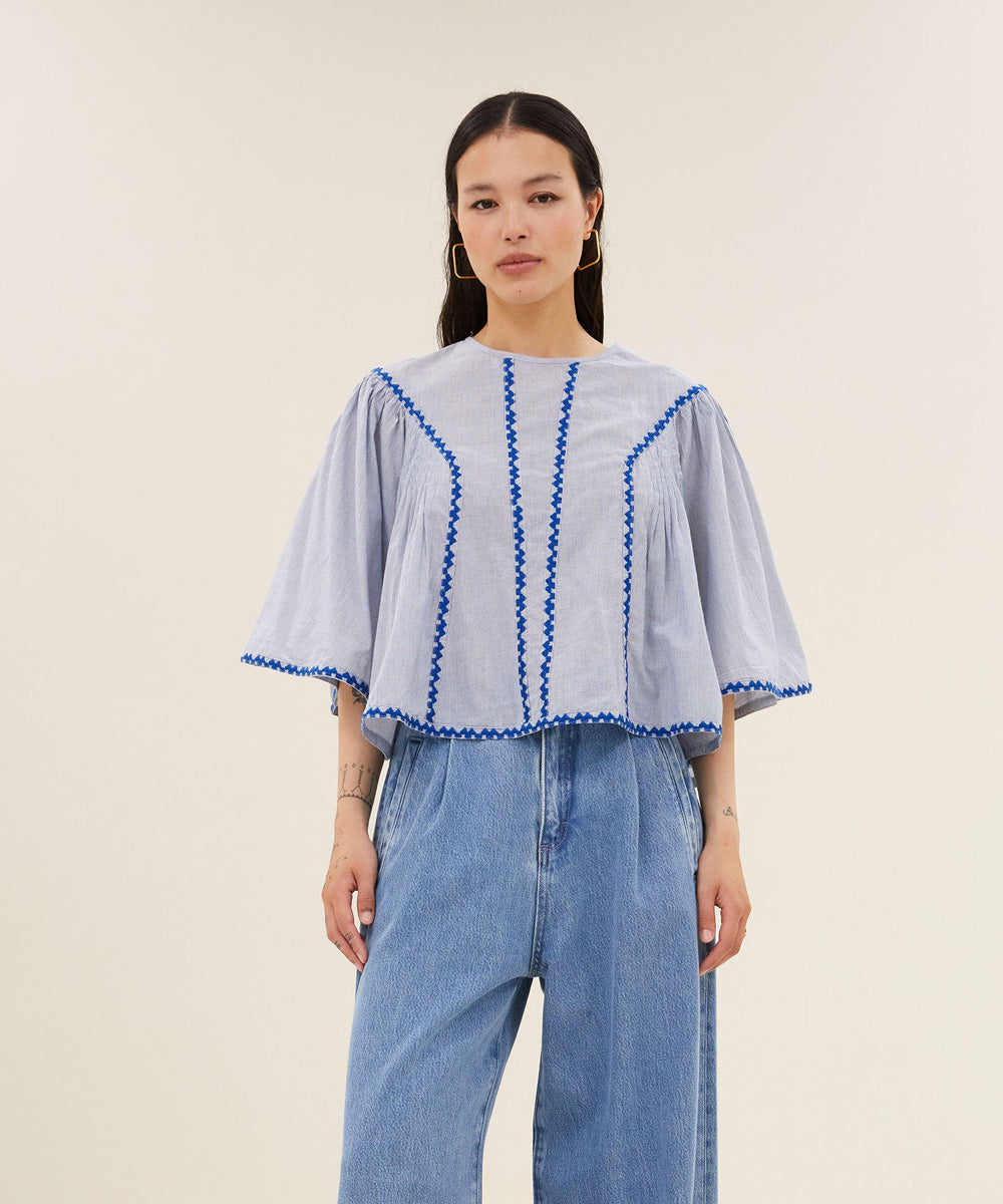 Blusa Davin Pinstripe