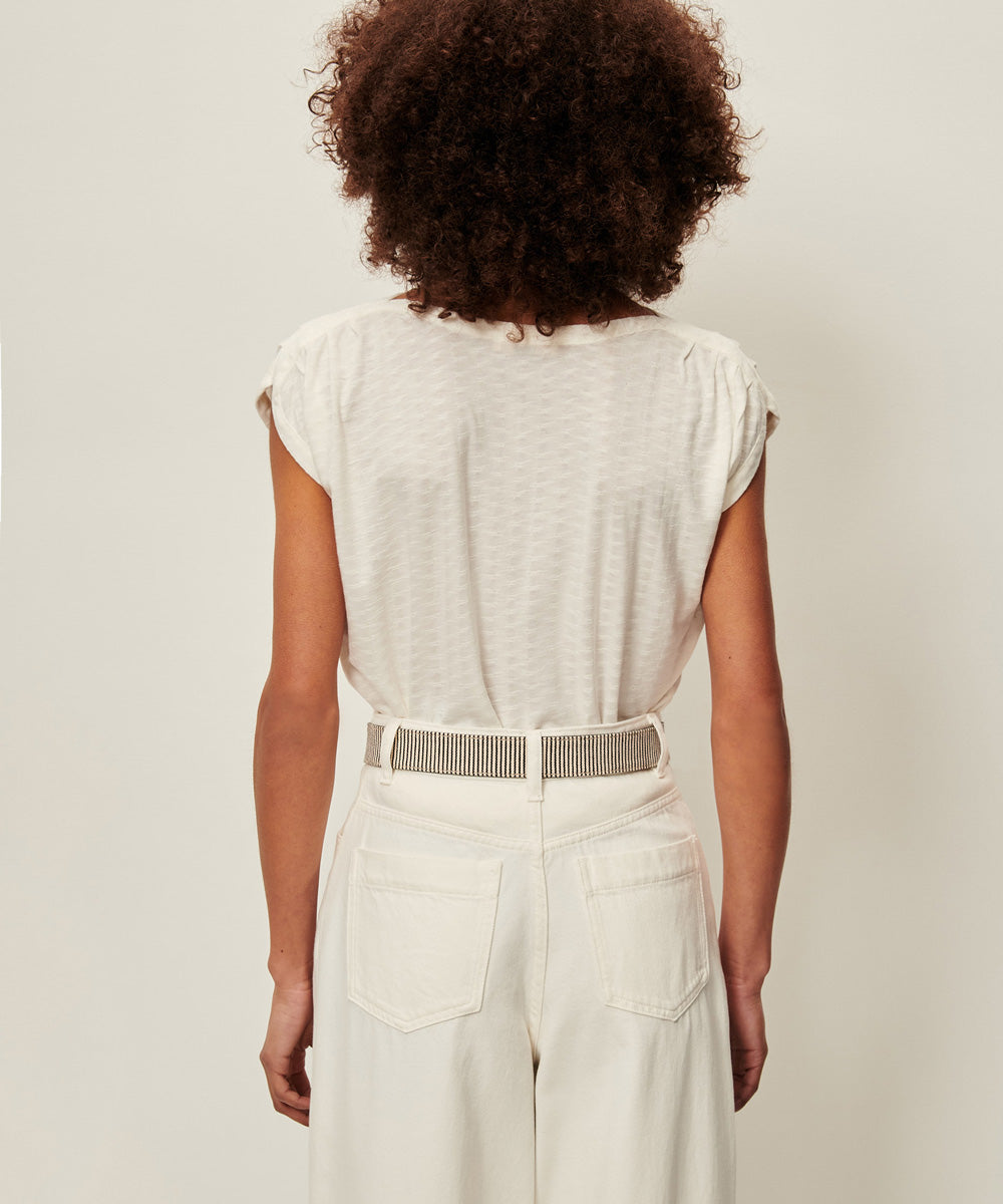 Top Sixto Jacquard Ecru