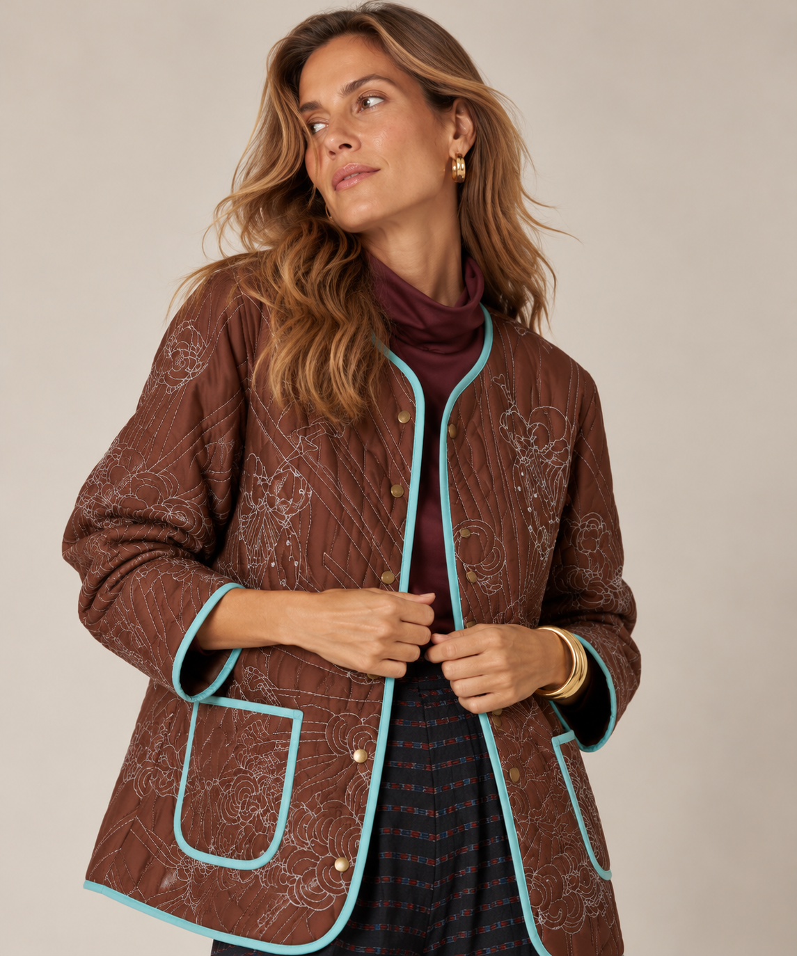 Collarless Jacket