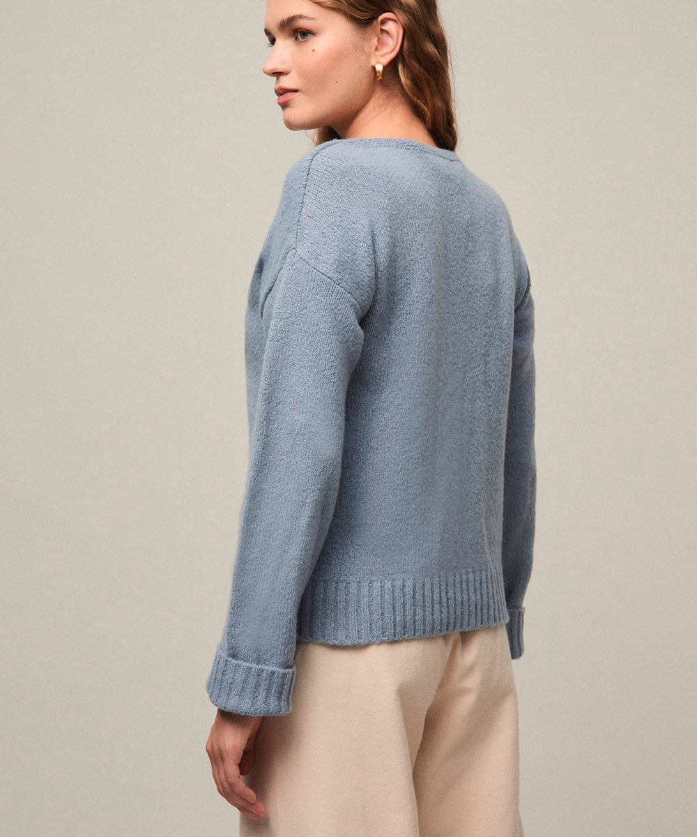 Jersey Cuello Pico Celeste