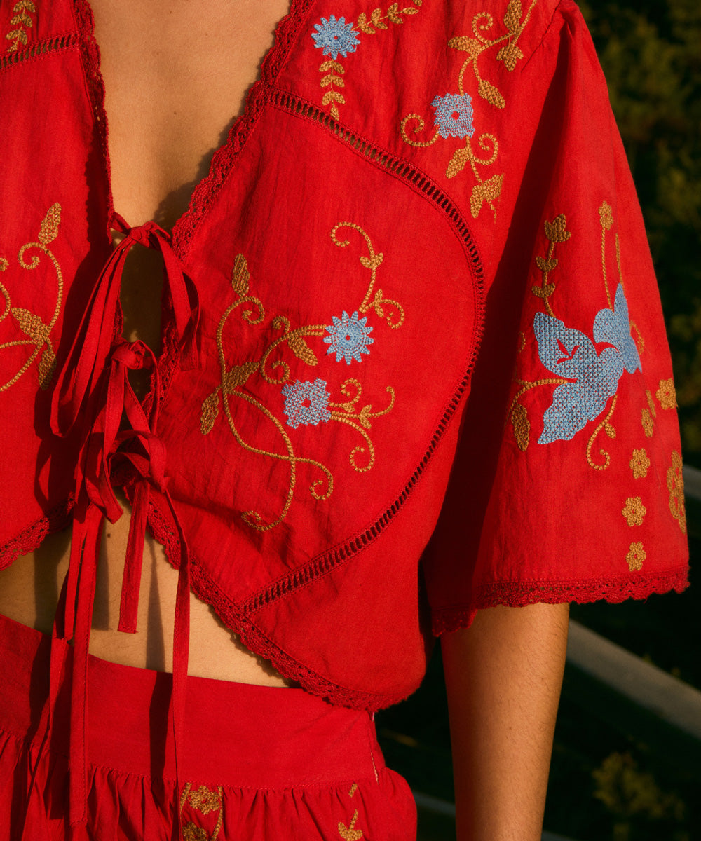 Top Amapola Embroidery