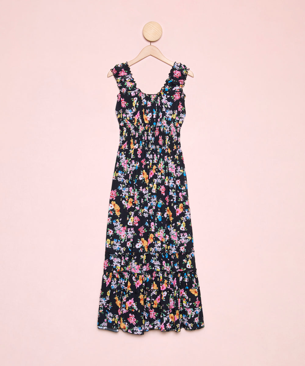 Vestido Celeste Dark Flowers