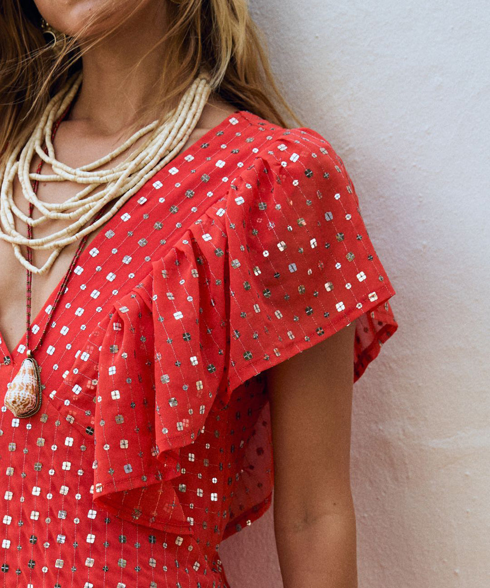 Vestido Medea Crystal Red
